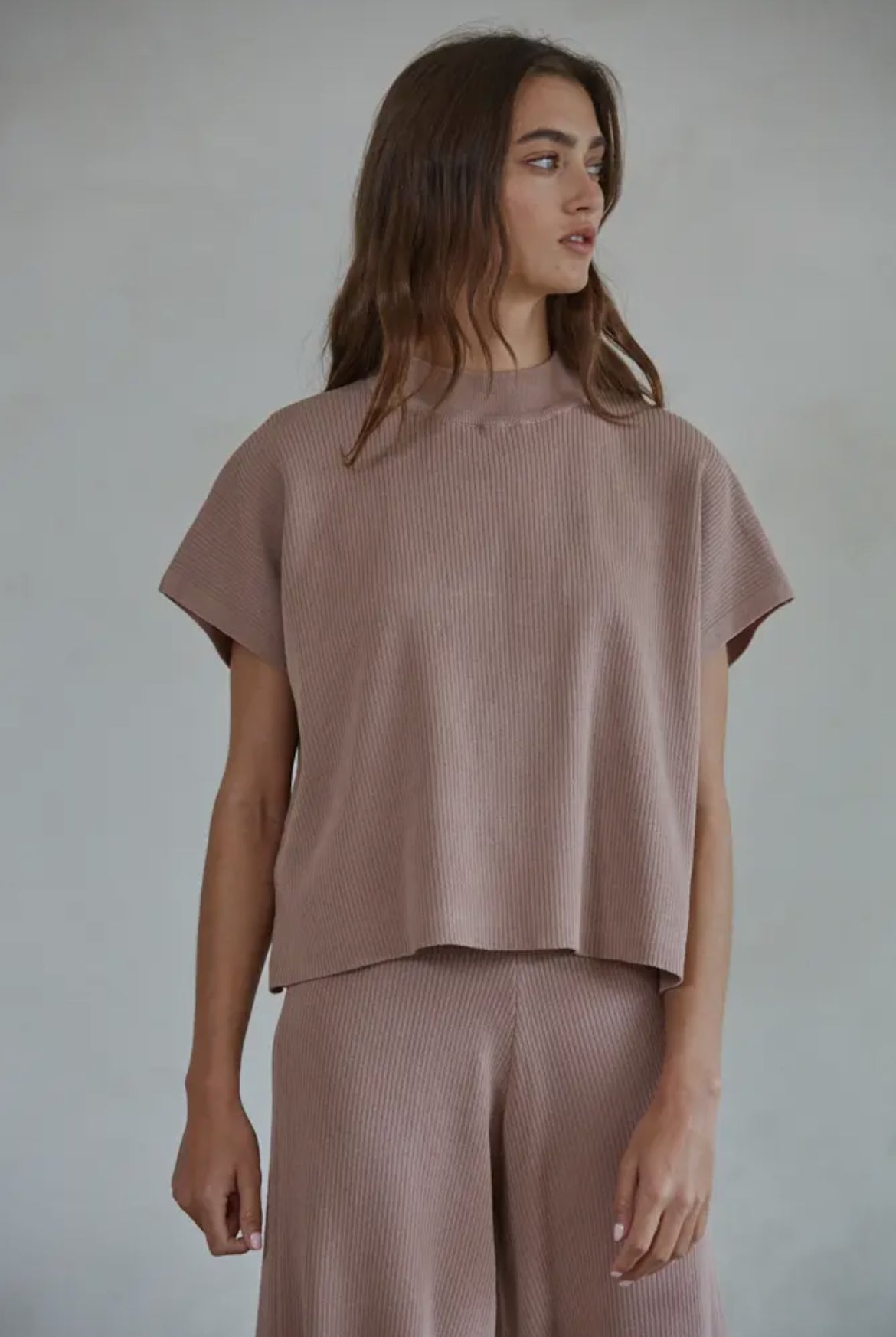 Chocolate knit sweater top
