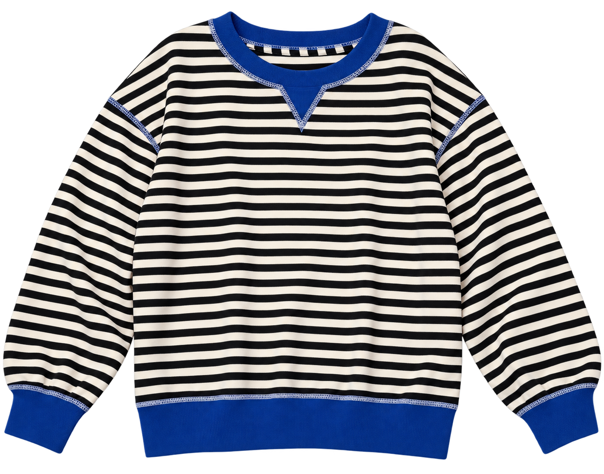 Black and white striped sweatshirt