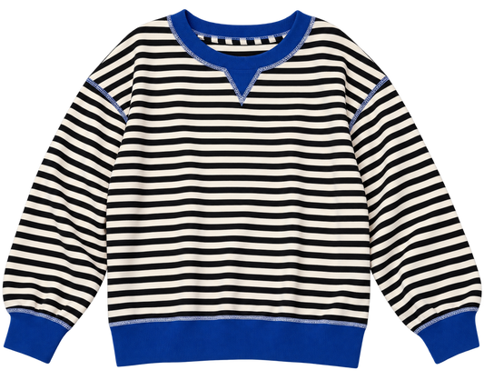 Black and white striped sweatshirt