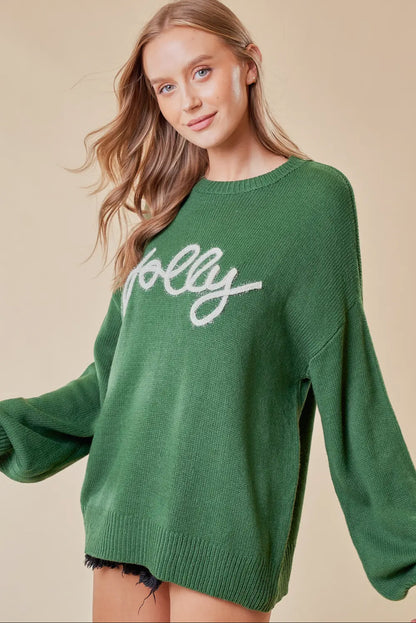 Jolly metallic embroidery sweater top