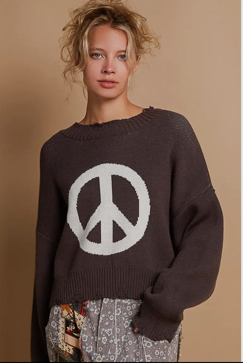 Peace sign sweater