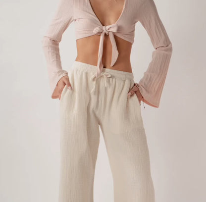 Cream Cabana Pants