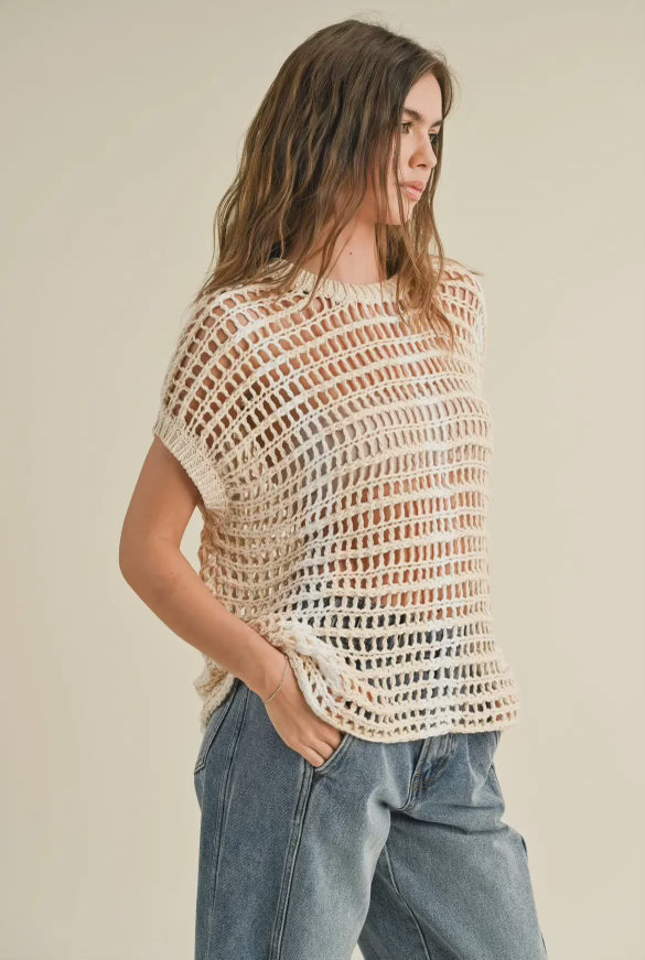 2 Tone Crochet Knitted Top