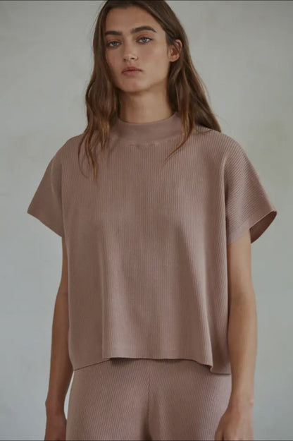 Chocolate knit sweater top