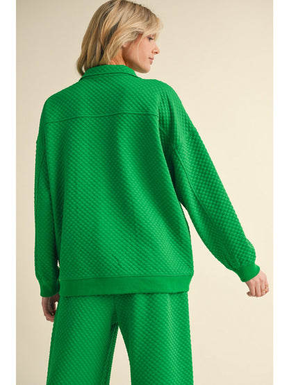 Green bubble quarter zip