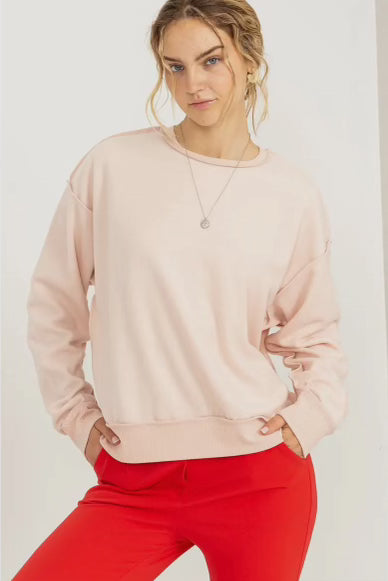 Dusty Pink Simple Sweatshirt