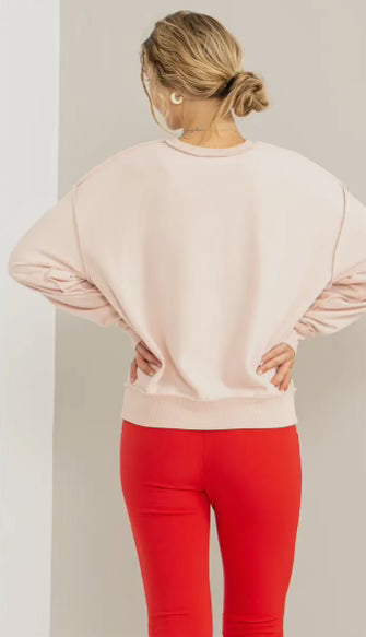 Dusty Pink Simple Sweatshirt