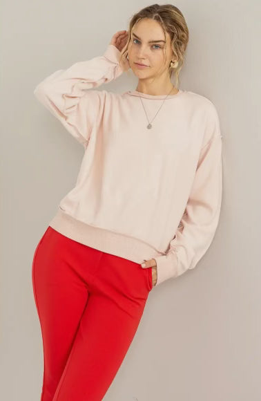 Dusty Pink Simple Sweatshirt